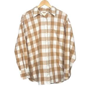 Maeve by Anthropologie Women's Size S Buffalo Check Button-Up Shirt Relaxed Fit